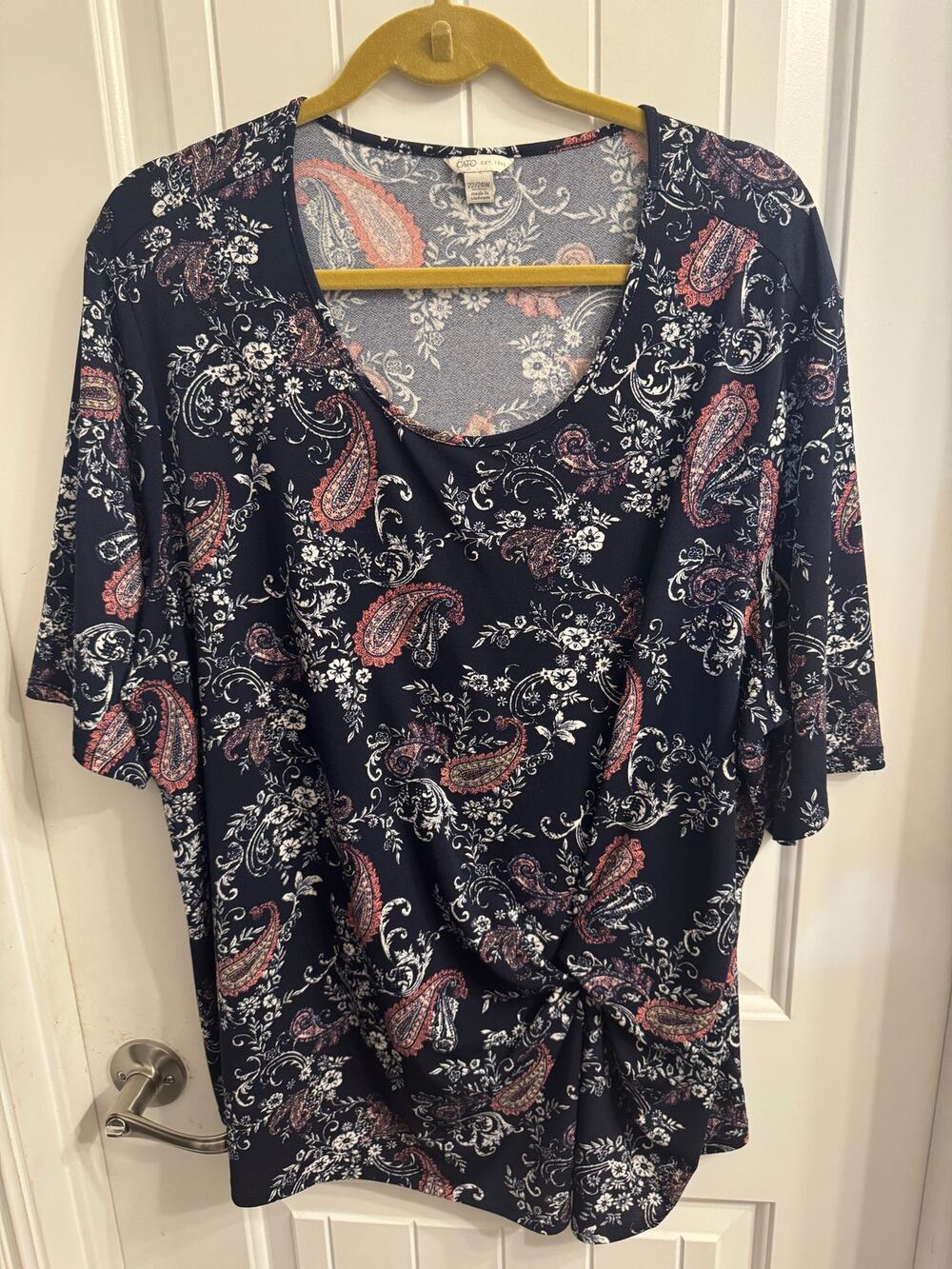 Cato Plus Size 22/24 Blue Paisley Top